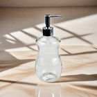 16OZ Decorative Glass Soap Dispenser Bottles Clear With Silver Pump
